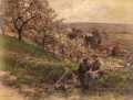 Avril scènes rurales paysan Léon Augustin Lhermitte